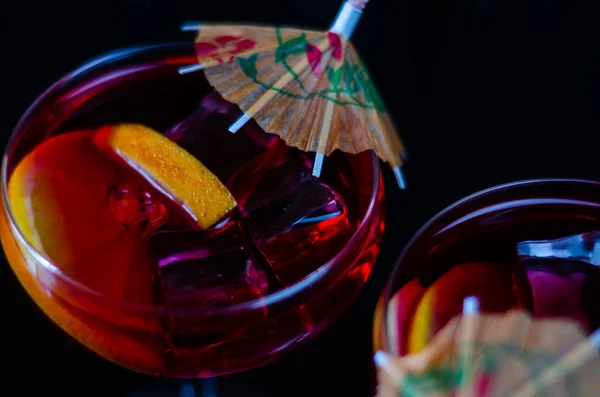 Sangria Cóctel Afrutado Tradicional España Base Vino Dulce Fruta Una —  Fotos de Stock