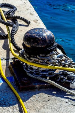 sonrası küçük bir Marina sahildeki demirleme, öğe bağlama için gemi limanda Emanet