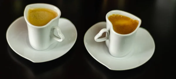 Caffè Nero Una Tazza Ceramica Sul Bar Bevanda Energetica Luogo — Foto Stock