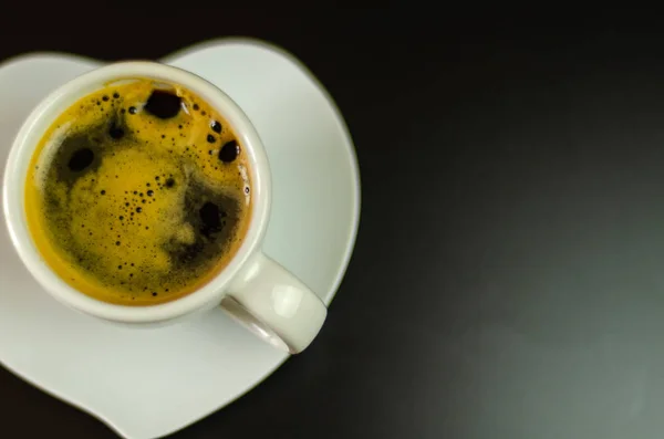 Café Negro Una Taza Cerámica Bar Bebida Energética Lugar Público — Foto de Stock