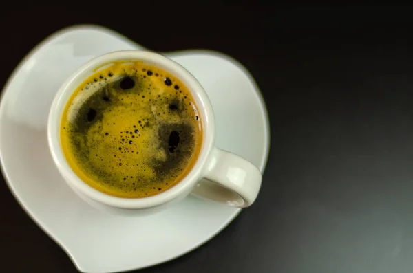 Черный Кофе Керамической Чашке Баре Энергетический Напиток Общественном Месте Кафе — стоковое фото