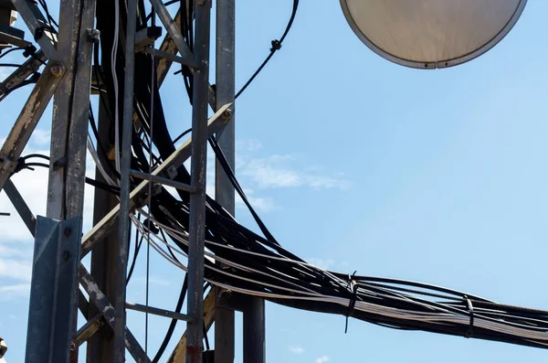 Телекомунікаційна Вежа Антенами Стільникового Язку Радіолокаційних Систем Технологія — стокове фото