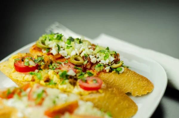 Tapas Españolas Tradicionales Para Mesa Almuerzo Mini Sándwiches Juego Alimentos — Foto de Stock