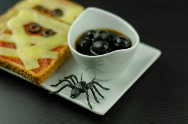 Sándwiches Divertidos Con Momia Para Una Fiesta Halloween Porción Creativa — Foto de Stock