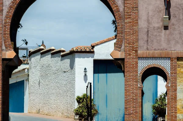 Muros Típicos Mouros Defensivos Uma Pequena Cidade Andaluzia Elemento Histórico — Fotografia de Stock