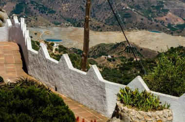 Bir küçük kasaba, Andalusia içinde mimari, İspanya tarihi bir unsuru tipik beyaz savunma duvarlar