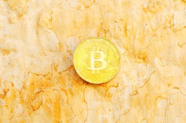 Kripto Döviz altın Bitcoin, Btc, eski boya arka, bitcoin incelemesi kavramı makro çekim Bitcoin paralar