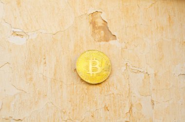 Kripto Döviz altın Bitcoin, Btc, eski boya arka, bitcoin incelemesi kavramı makro çekim Bitcoin paralar