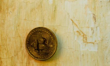 Kripto Döviz altın Bitcoin, Btc, eski boya arka, bitcoin incelemesi kavramı makro çekim Bitcoin paralar