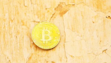 Kripto Döviz altın Bitcoin, Btc, eski boya arka, bitcoin incelemesi kavramı makro çekim Bitcoin paralar