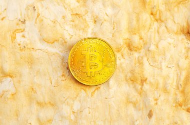 Kripto Döviz altın Bitcoin, Btc, eski boya arka, bitcoin incelemesi kavramı makro çekim Bitcoin paralar