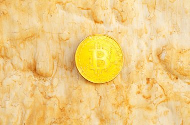 Kripto Döviz altın Bitcoin, Btc, eski boya arka, bitcoin incelemesi kavramı makro çekim Bitcoin paralar