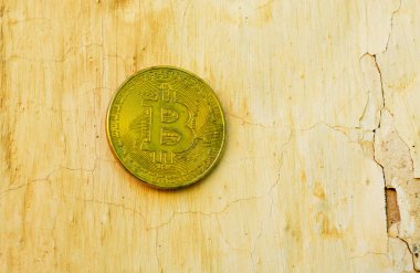 Kripto Döviz altın Bitcoin, Btc, eski boya arka, bitcoin incelemesi kavramı makro çekim Bitcoin paralar