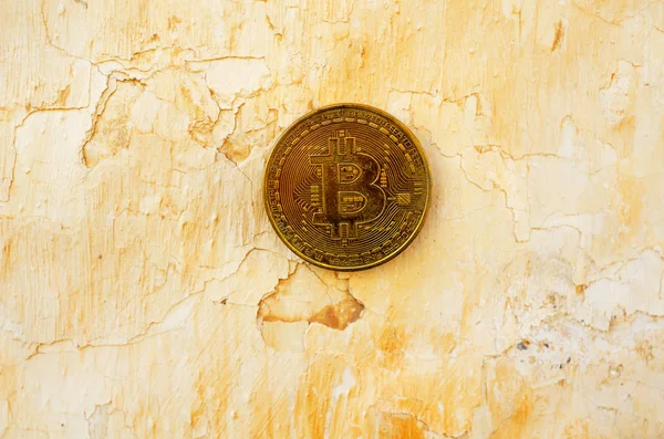 Kripto Döviz altın Bitcoin, Btc, eski boya arka, bitcoin incelemesi kavramı makro çekim Bitcoin paralar