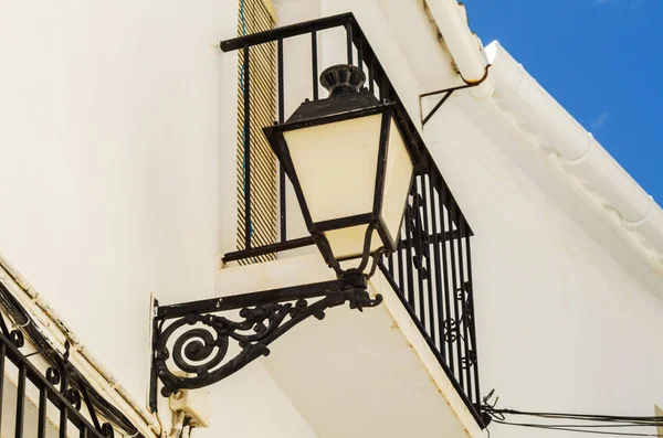 Old Stylish Street Lamp Illuminating Spanish Street Characteristic Element Traditional — Stock Photo, Image