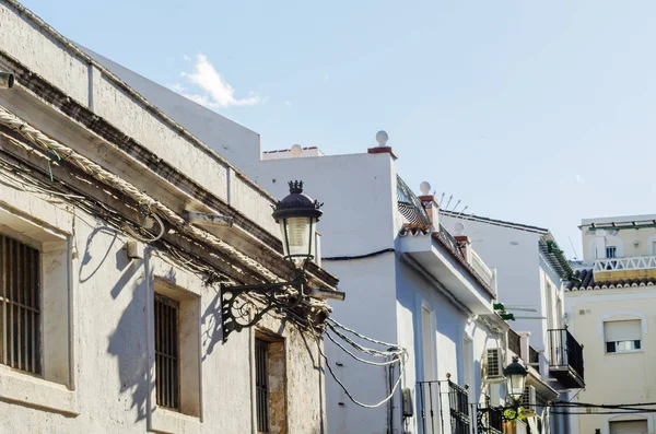 Viejo Farol Elegante Que Ilumina Calle Española Elemento Característico Arquitectura — Foto de Stock