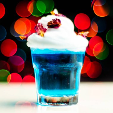 Noel içecek bir bardak bokeh arka plan, Noel dekorasyonu çubuğunda, xmas parti üzerinde vurulmuş