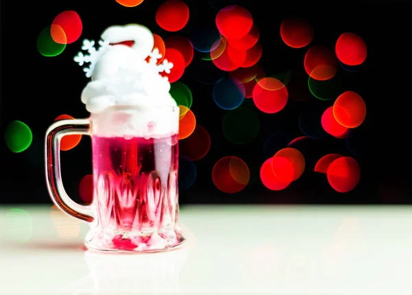 Bebida Navidad Vaso Chupito Sobre Fondo Bokeh Decoración Navidad Bar — Foto de Stock