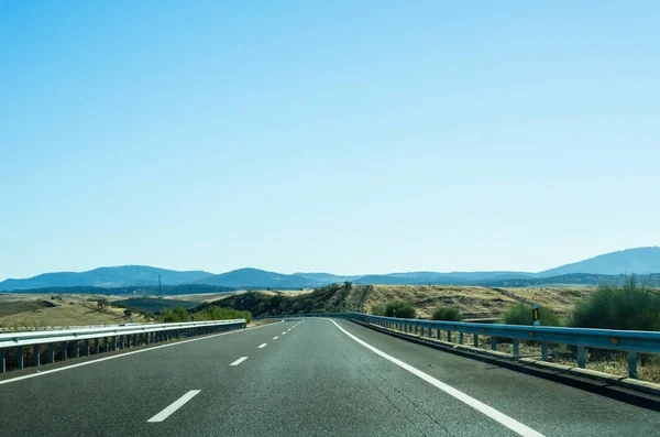 Route Rapide Dans Les Montagnes Espagne Beau Paysage Montagnes Terre — Photo