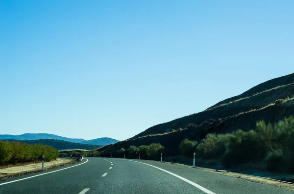 Estrada Rápida Nas Montanhas Espanha Bela Paisagem Montanhas Terra Seca — Fotografia de Stock