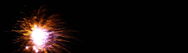 Geweldige Vuurwerk Zwarte Lucht Grand Spektakel Aan Het Begin Van — Stockfoto