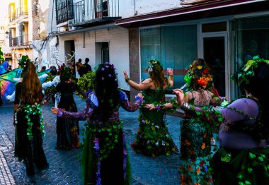 Velez Malaga, İspanya-3 Şubat 2018, karnaval sokaklarda