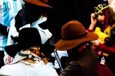 Velez Malaga, İspanya-3 Şubat 2018, karnaval sokaklarda