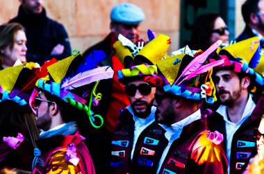 Velez Malaga, İspanya-3 Şubat 2018, karnaval sokaklarda