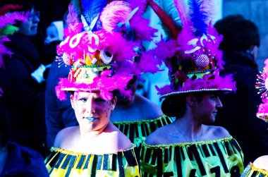 Velez Malaga, İspanya-3 Şubat 2018, karnaval sokaklarda