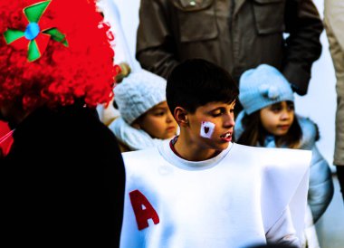 Velez Malaga, İspanya-3 Şubat 2018, karnaval sokaklarda