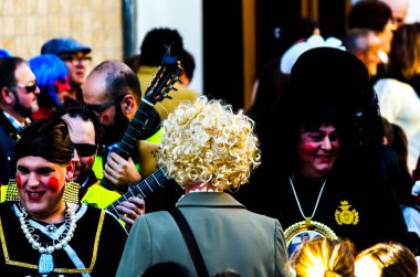 Velez Malaga, İspanya-3 Şubat 2018, karnaval sokaklarda