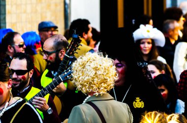 Velez Malaga, İspanya-3 Şubat 2018, karnaval sokaklarda