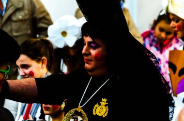 Velez Malaga, İspanya-3 Şubat 2018, karnaval sokaklarda