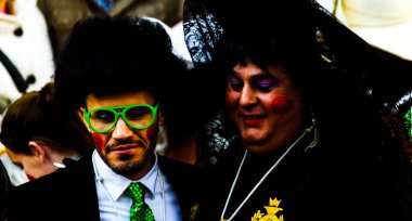 Velez Malaga, İspanya-3 Şubat 2018, karnaval sokaklarda