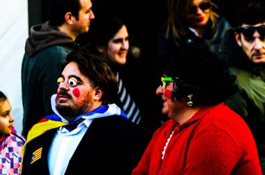 Velez Malaga, İspanya-3 Şubat 2018, karnaval sokaklarda