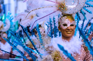 Nerja, İspanya - 10 Şubat 2018, karnaval sokaklarda