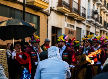 Nerja, İspanya - 10 Şubat 2018, karnaval sokaklarda