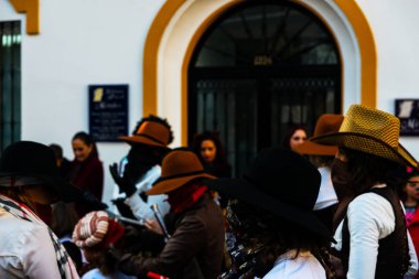 Nerja, İspanya - 10 Şubat 2018, karnaval sokaklarda