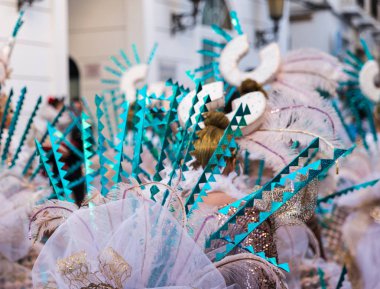 Nerja, İspanya - 10 Şubat 2018, karnaval sokaklarda