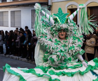 Nerja, İspanya - 10 Şubat 2018, karnaval sokaklarda