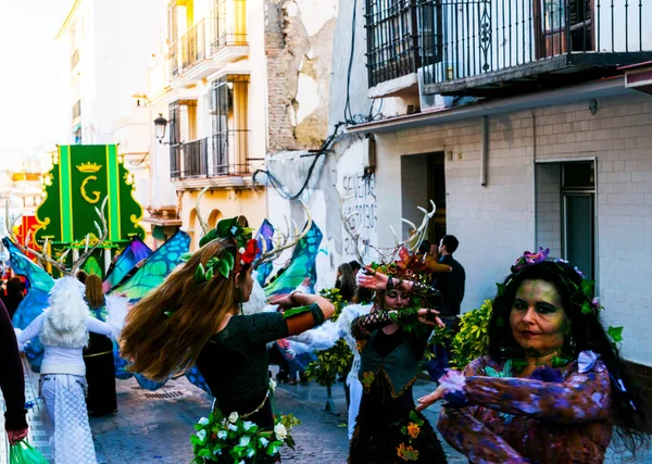 Velez Malaga, İspanya-3 Şubat 2018, karnaval sokaklarda