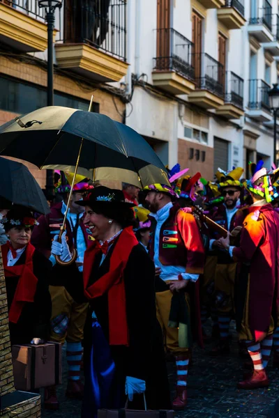 Nerja, İspanya - 10 Şubat 2018, karnaval sokaklarda
