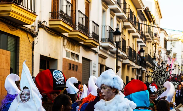 Nerja, İspanya - 10 Şubat 2018, karnaval sokaklarda
