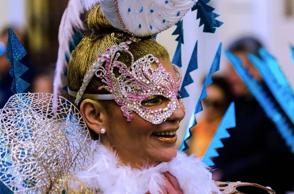 Nerja, İspanya - 10 Şubat 2018, karnaval sokaklarda