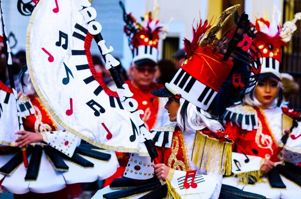Nerja, İspanya - 10 Şubat 2018, karnaval sokaklarda