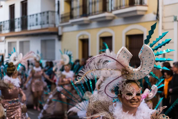 Nerja, İspanya - 10 Şubat 2018, karnaval sokaklarda