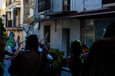 Velez Malaga, İspanya - 5 Ocak 2018 geçit Epiphany tatil vesilesiyle Malaga Eyaleti, tatil günü, alayı