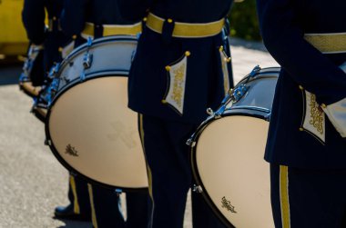 Velez Malaga, İspanya - 27 Mart 2018 insanlar geçit töreninde kutsal hafta İspanyol bir şehirde, Paskalya katılan