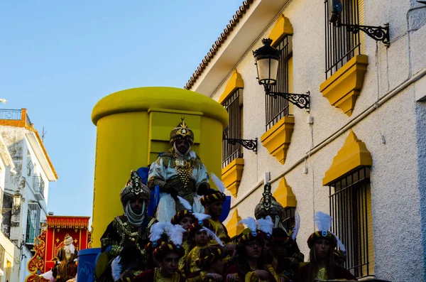 Велез Малага Испания Января 2018 Года Парад Случаю Праздника Богоявления — стоковое фото