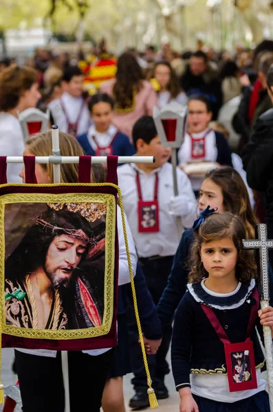 Průvod Dětí Začíná Svatý Týden — Stock fotografie